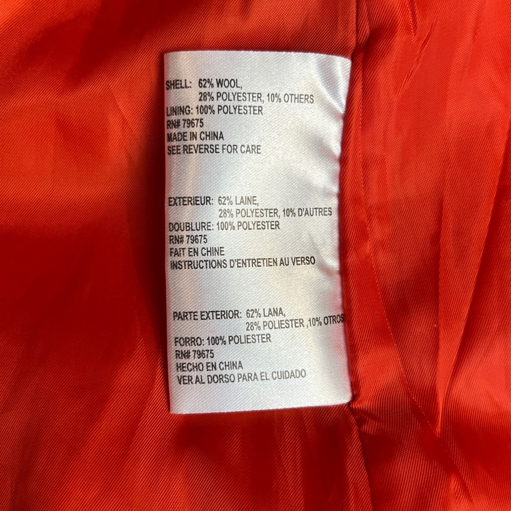 Michael Kors wool Double Breast Orange With Gold Buttons Peppy Peacoat SZ 10 - Picture 3 of 10